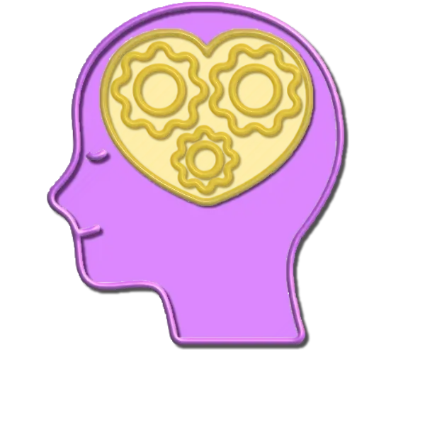 Illustration of a head with a heart inside, symbolising emotional wellbeing and the importance of prioritising mental health through awareness, mindfulness and self-care.