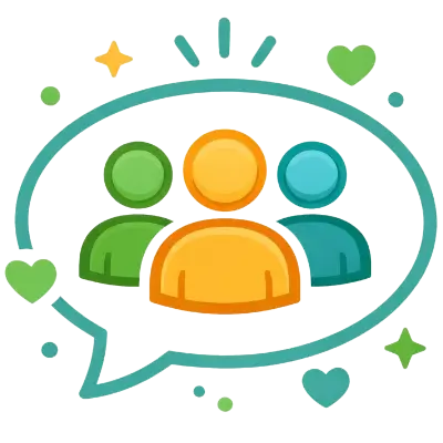 Pocket Power Tribe icon representing community support, shared wellbeing journeys, and connection within the Pocket Power app. Image Title (optional but recommended): Pocket Power Tribe – Community Support & Connection Image Description / Caption (for media library): An icon symbolising the Pocket Power Tribe, representing encouragement, shared experiences, and community support for mental, physical, and nutritional wellbeing.